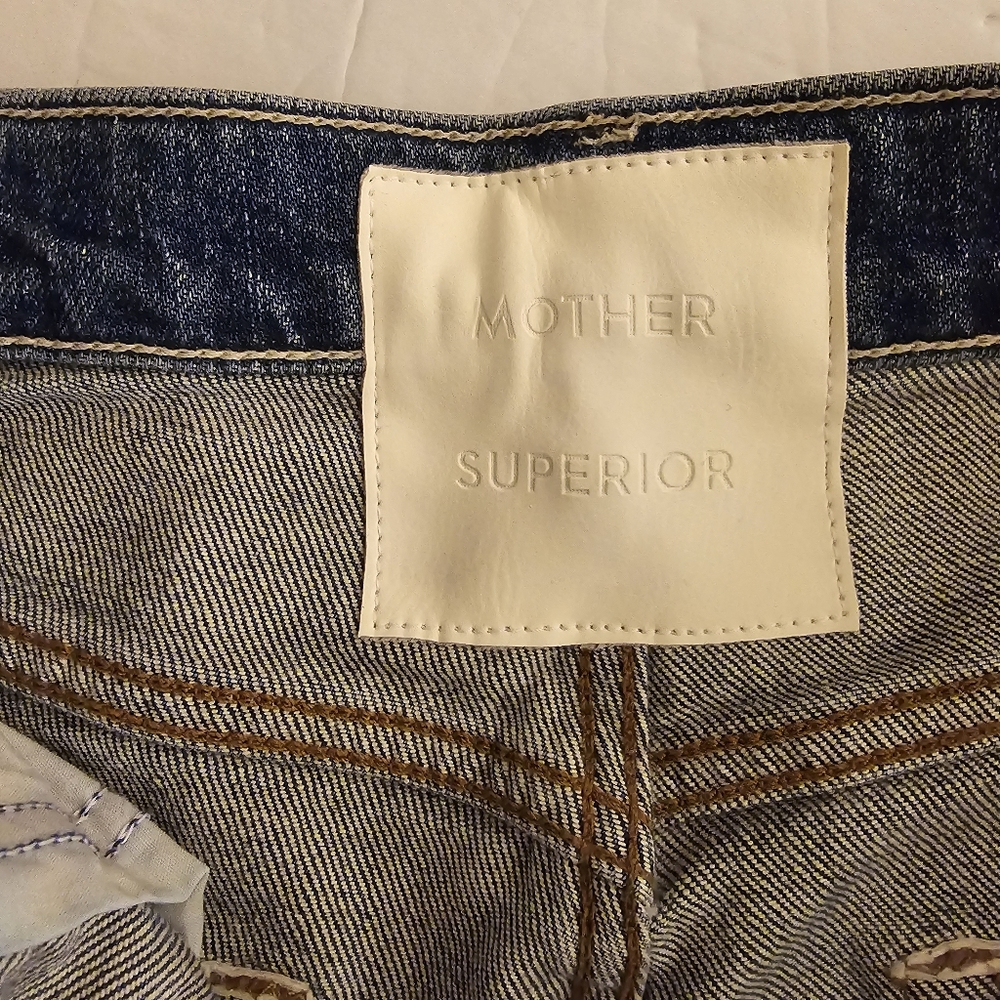 MOTHER The Tomcat Distressed Straight Leg Cropped Jeans Size 30 Mid Wash… - Picture 8 of 10